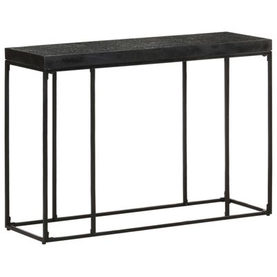 vidaXL Konzolový stolík čierny 110x35x76 cm akáciový a mangovníkový masív