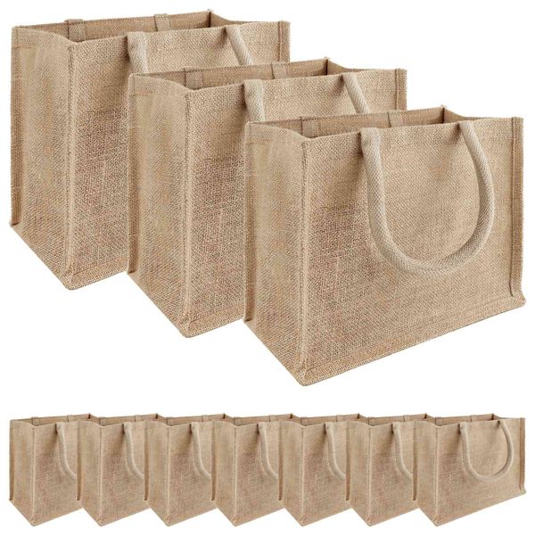 vidaXL Jutové tašky 10 Prírodná 26 x 22 x 14 cm 100% Tossa juta