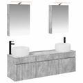 vidaXL Set kabinetov do kúpeľne 5 pcs Betónovo sivá 50 x 14,5 x 70 cm