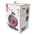 Predlžovací kábel EMOS P19450 na bubne 50 m / 4 zásuvky / červený / PVC / 230 V / 1,5 mm²