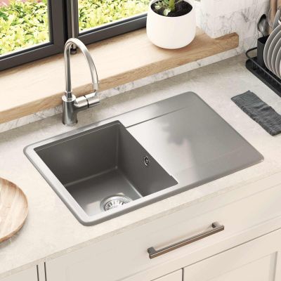 vidaXL Drez Sivá 670 x 460 mm 80% Kvárc a 20% Živica