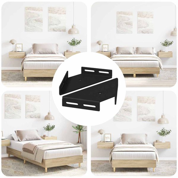 vidaXL Rohový držiak 2 pcs Čierna 138,5 x 50,5 x 16 mm Železo