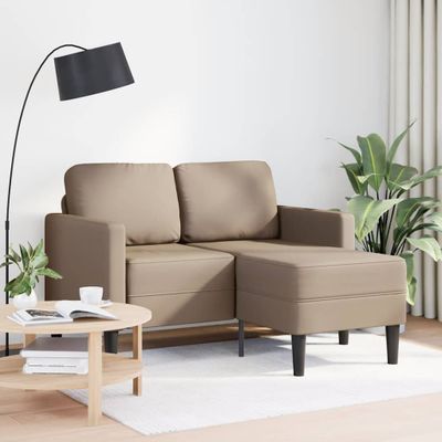 vidaXL 2-miestna pohovka s ležadlom v tvare L, cappuccino 125 cm, umelá koža