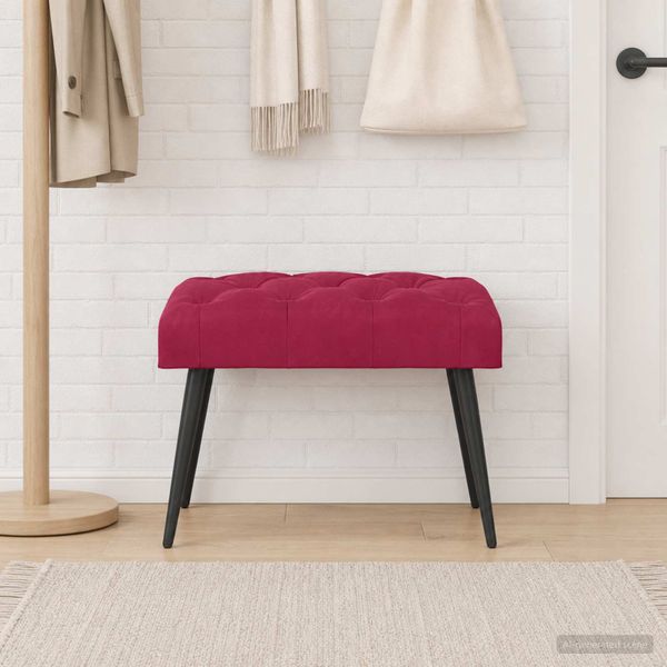 vidaXL Lavica s gombíkovým prešívaním Víno červené 60 x 40 x 45 cm