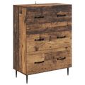 vidaXL Zásuvkový kabinet Staré drevo 66 x 34,5 x 89,5 cm