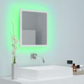 vidaXL Kúpeľňové zrkadlo s LED, biele 40x8,5x37 cm, akryl