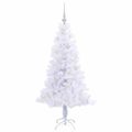 vidaXL Umelý vianočný stromček s 150 LED-i Biela 150 cm PVC a oceľ