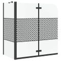 vidaXL Kúpeľňový plášť Čierna 120 x 67 x 129 cm Tvrdené sklo a hliník