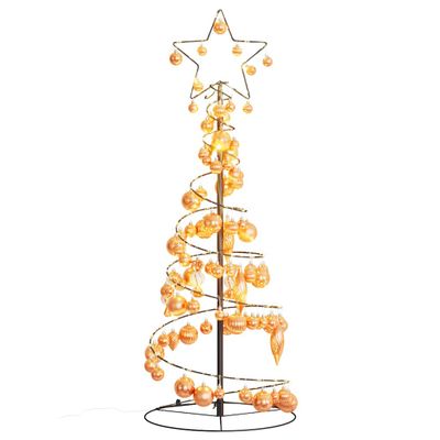 vidaXL LED vianočný stromček s ozdobami 80 LED teplá biela 120 cm