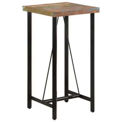 vidaXL Barový stôl 55x55x107 cm masívne recyklované drevo a železo