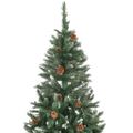 vidaXL Osvetlený umelý vianočný stromček so šiškami 210 cm