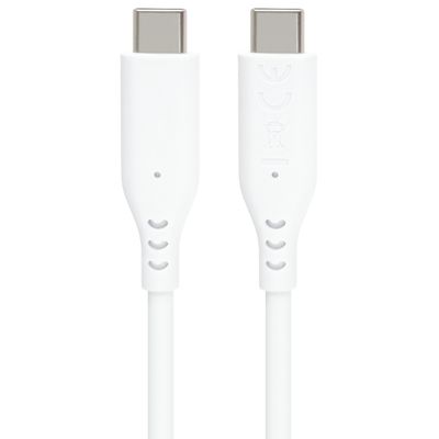 PremiumCord silikónový USB-C 60 W, biely, 1.5 m