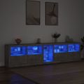 vidaXL Komoda s LED svetlami betónovo sivá 283x37x67 cm