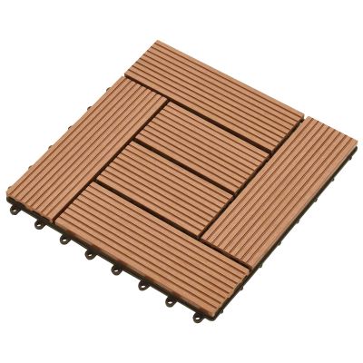 vidaXL Dlažba na terasu 11 pcs Hnedá 30 x 30 cm drevoplast