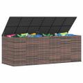 vidaXL Záhradný box na vankúše z PE ratanu 291x100,5x104 cm hnedý