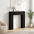 vidaXL Rám krbu Čierny dub 102 x 18 x 100,5 cm Kompozitné drevo