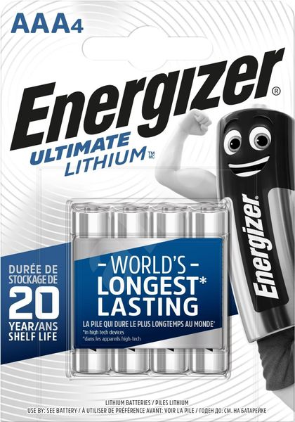 Energizer Ultimate Lithium AAA/4 FR03/4 1,5V lítiové mikrotužkové batérie 4ks 7638900273267