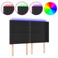 vidaXL Čelo postele s LED čierne 147x16x118/128 cm umelá koža