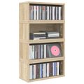 vidaXL Roh na skladovanie CD 4 ks Dub sonoma 40 x 17 x 17 cm