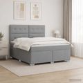 vidaXL Posteľ boxspring s matracom Svetlosivá 140 x 190 cm Látka
