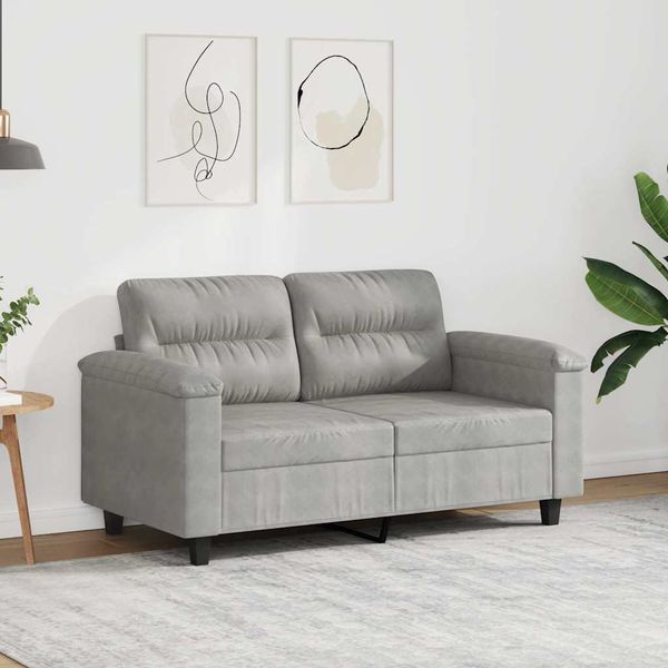 vidaXL 2-miestna pohovka bledosivá 120 cm mikrovlákno