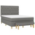vidaXL Boxspring posteľ s matracom tmavosivá 140x200 cm látka