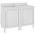 vidaXL Gastro kuchynský drez so skrinkou 120x60x96 cm nehrdzavejúca oceľ