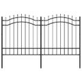vidaXL Záhradný plot Woerden s vrchnou časťou v tvare oštepu čierny 240x125 cm oceľový