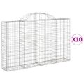 vidaXL Oblúkové gabionové koše 10 ks 200x30x120/140 cm pozink. železo