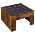 vidaXL Konferenčný stolík s nekonečnými LED dymový dub 50x50x30 cm