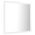 vidaXL Kúpeľňové zrkadlo s LED, lesklé biele 40x8,5x37cm, akryl