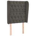 vidaXL Čelo postele so záhybmi tmavosivé 83x23x118/128 cm zamat