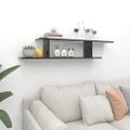 vidaXL Nástenná TV polica, lesklá čierna 125x18x23cm, kompozitné drevo