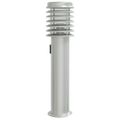 vidaXL Vonkajšia stojaca lampa zásuvka strieborná 60 cm nehrdzav. oceľ