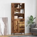 vidaXL Highboard Staré drevo 69,5 x 34 x 180 cm Kompozitné drevo
