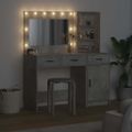 vidaXL Toaletný stolík 2 ks Sivá 78,5 x 41 x 135 cm Kompozitné drevo