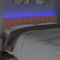 vidaXL Čelo postele s LED ružové 160x5x78/88 cm zamat