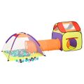 vidaXL Detský stan na hranie s 250 loptičkami farebný 338x123x111 cm
