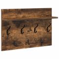 vidaXL Vešiak na stenu Nástenná montáž Dymová dub 60 x 40 x 12 cm