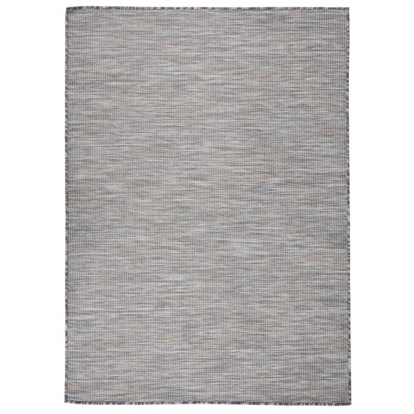 vidaXL Vonkajší koberec s plochým tkaním 200x280 cm hnedý a modrý