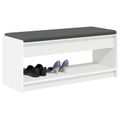 vidaXL Predsieňová lavica Biely 103 x 38 x 45 cm