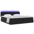 vidaXL LED úložná posteľ s matracom Čierna 200 x 200 cm Zamat