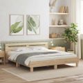 vidaXL Rám postele s LED pásikmi Sonoma 193 x 203 cm Kompozitné drevo