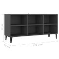 vidaXL TV stolík kovové nohy sivý 103,5x35x50 cm