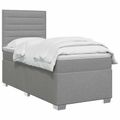 vidaXL Posteľ boxspring s matracom Svetlosivá 100 x 200 cm Látka