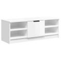 vidaXL TV stolík lesklý biely 102x35,5x36,5 cm spracované drevo