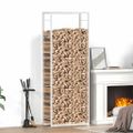 vidaXL Stojan na krbové drevo 80x28x222 cm nehrdzavejúca oceľ