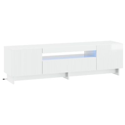 vidaXL LED TV kabinet Biela s vysokým leskom Kompozitné drevo