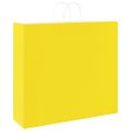vidaXL Papierové tašky 250 ks s rúčkami, žlté, 54x15x49 cm