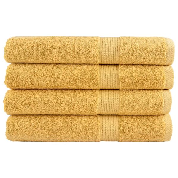 vidaXL Prémiové uteráky do sauny SOLUND 4 ks zlaté 80x200 cm 600 g/m2